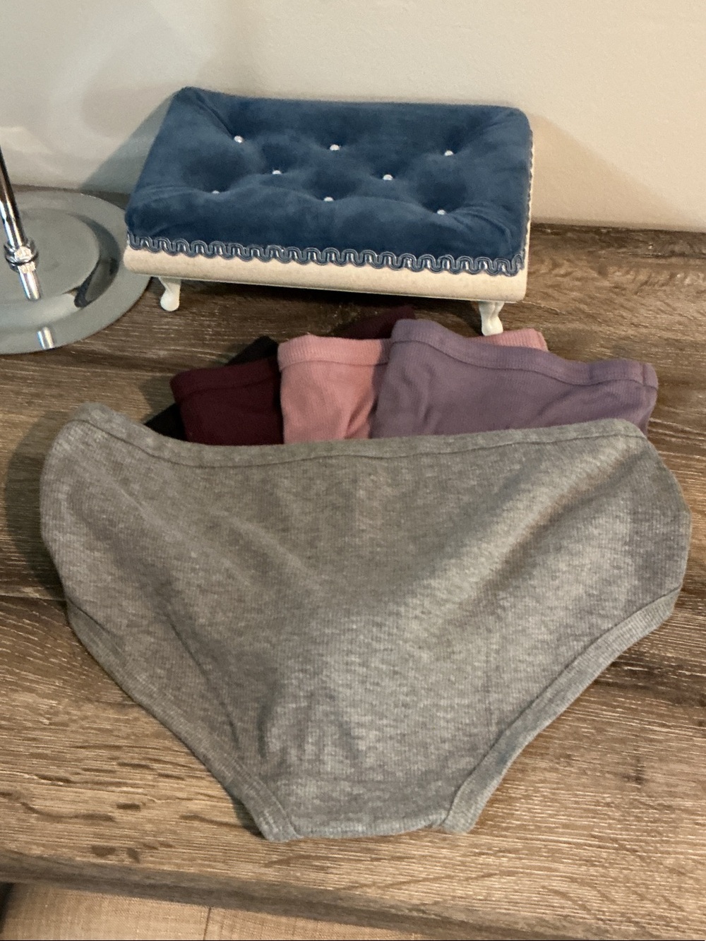 Nine West Sz L NWOT Cotton Panties Low Cut Gray Black Burgundy Pink Lavender - Picture 6 of 6